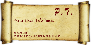 Petrika Tímea névjegykártya