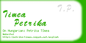 timea petrika business card