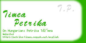 timea petrika business card